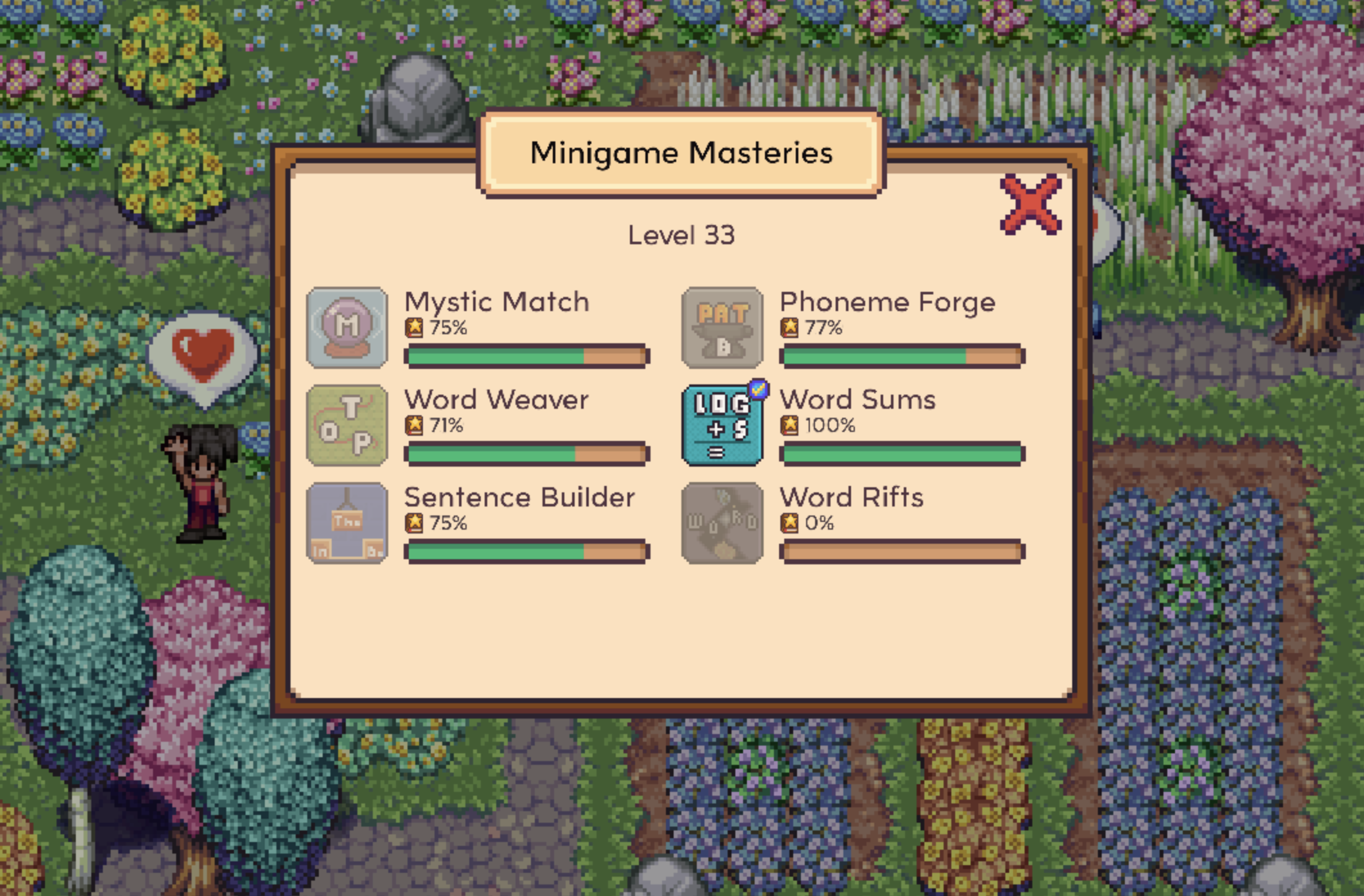 Spellcaster mastery progression panel