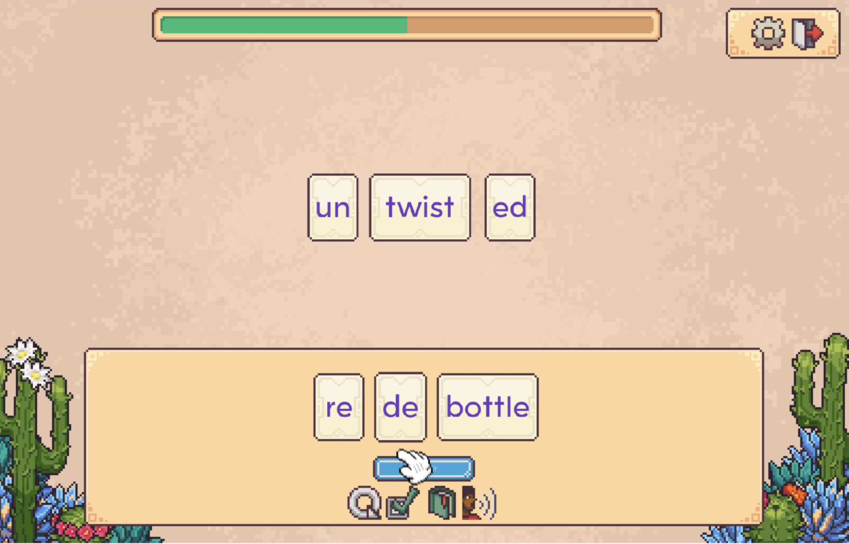 Word Sums mini-game in Spellcaster