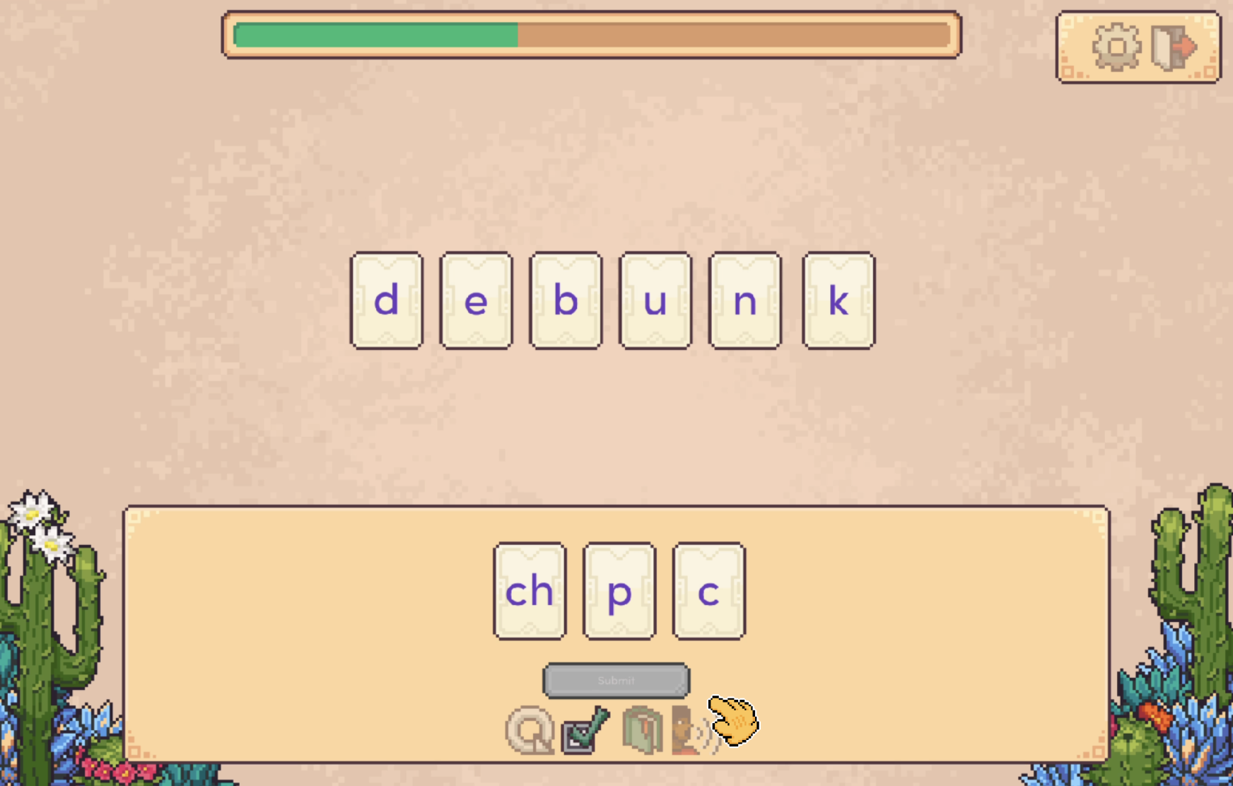 Word Weaver mini-game in Spellcaster