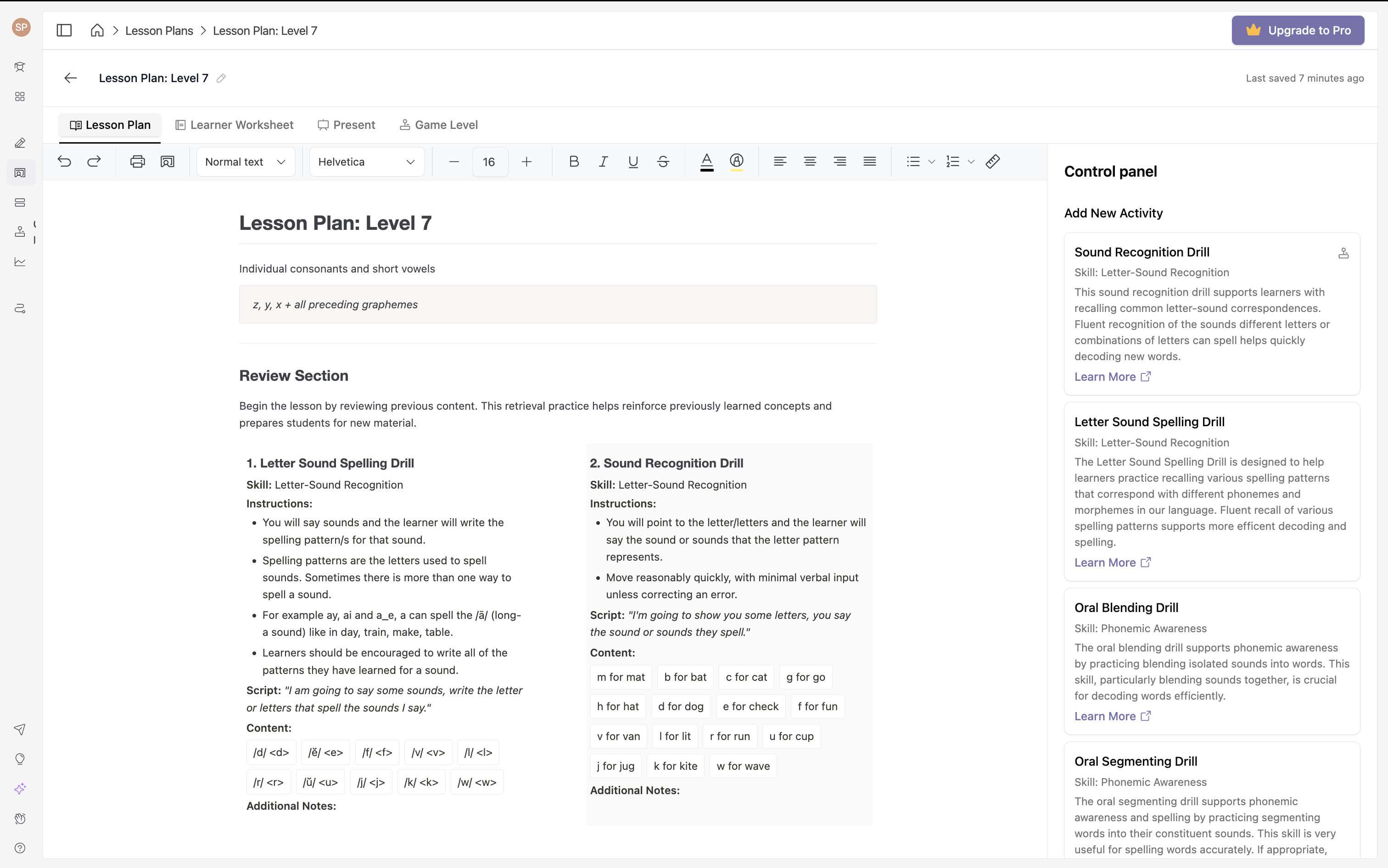 Spellcaster Lesson Plan Generator